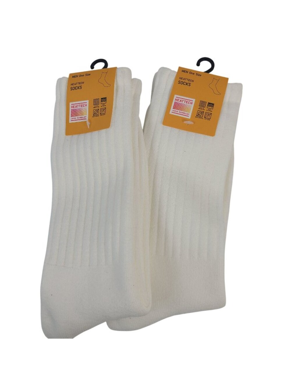 NEW Heattech Men's One Size Off-White Thermal Socks With Japan Technology